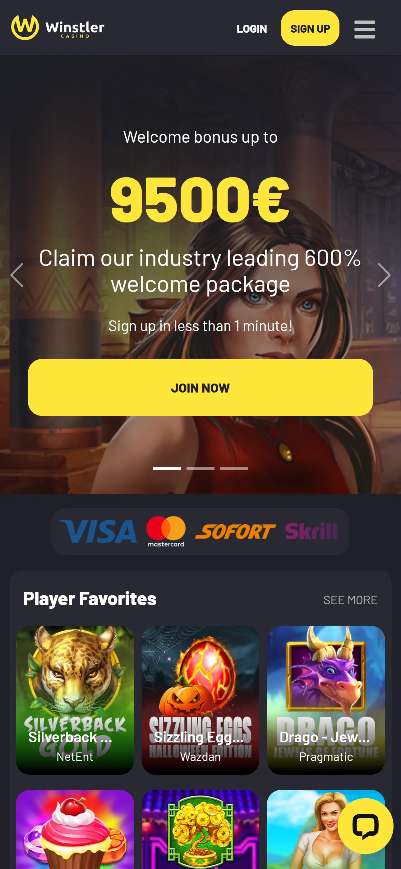 Winstler Casino — mobiel